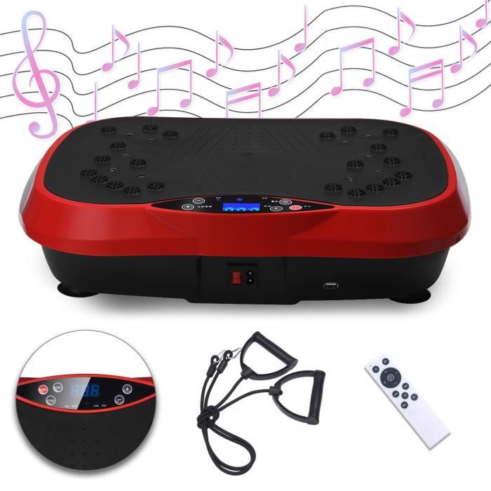 SINBIDE® Fitness Plateforme Vibrante Plaque Vibrante Charge 100KG Bluetooth ROSE