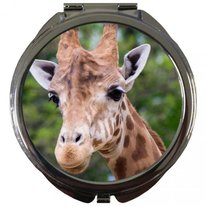 Miroir de Poche Rond - Girafe h-k
