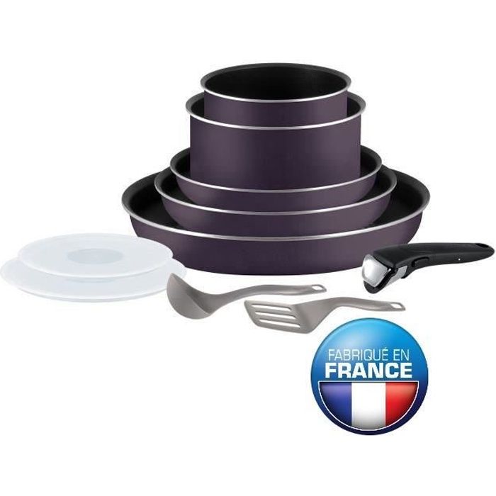 TEFAL INGENIO ESSENTIAL Batterie de cuisine 10 pièces L2029802 16-18-20-22-26cm Tous feux sauf induction cassis