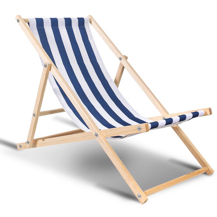 clanmacy chaise longue pivotante pliante chaise longue de plage chaise en bois bleu blanc chaise longue - transat - bain de soleil