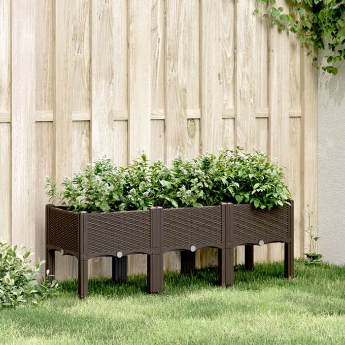 vidaXL Jardinière avec Pieds Lit Surélevé Bac à Fleurs Pot de Plantes Jardin Patio Terrasse Arrière-cour Extérieur 367900