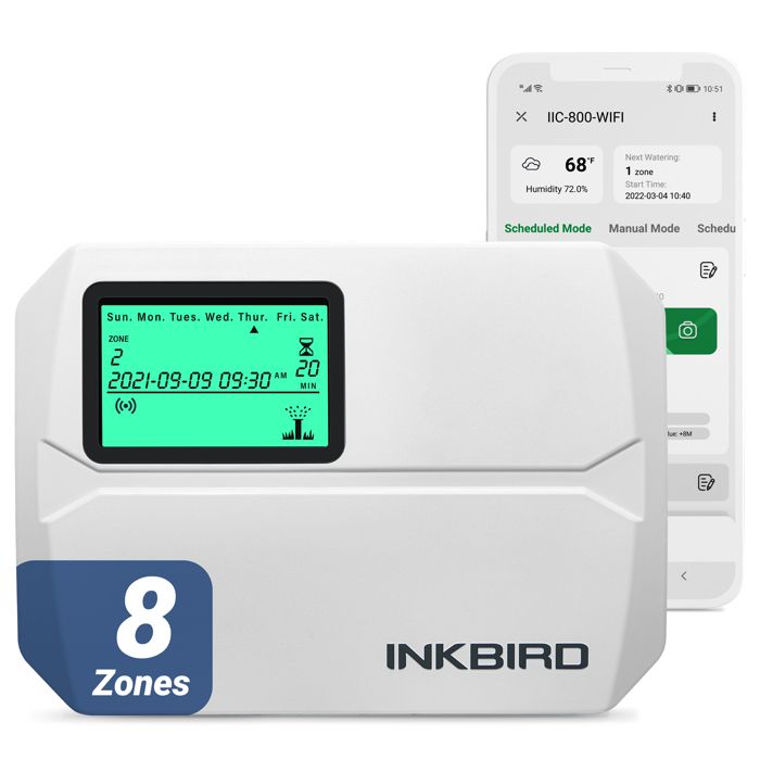 Centralina Irrigazione WiFi Inkbird IIC-800 8 Zone Con Display LCD Automatica