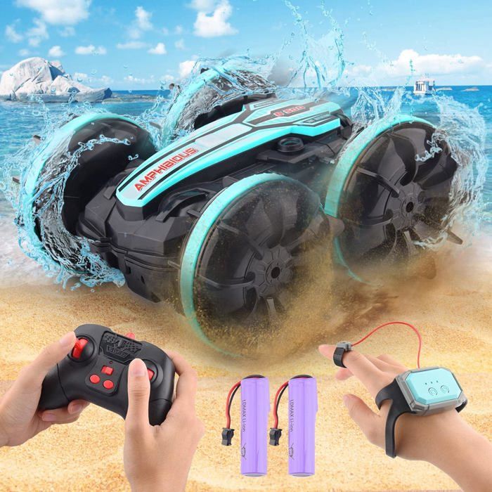 Voiture Télécommandée Amphibie - Fonctionne Sur Terre Et Dans L'eau, Télécommande Manuelle Et Gestuelle, 4x4