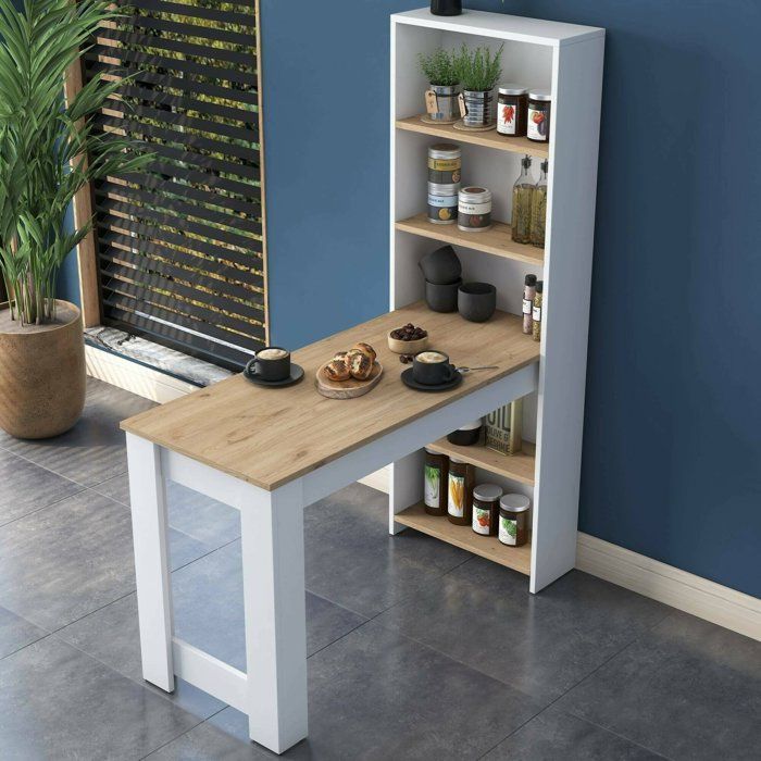 Table fixe Dpintaur - Dmora - Melaminè - Noyer Blanc 120x53.8h153.6 cm Table fixe Dpintaur - Dmora - Melaminè - Noyer Blanc 120x53.8h153.6 cm
