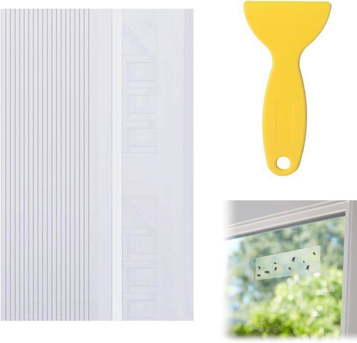20 Pièges à Mouches Autocollants Pour Fenêtres - Motif Tournesol, Collant Double Face