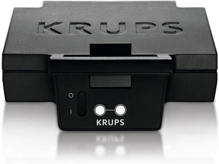Gaufrier Krups FDK252 – 2 Gaufres Épaisses & Croustillantes, Anti-adhésif, Rangement Vertical