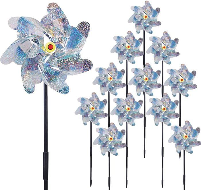 Épouvantail Solaire Réfléchissant Avec Voix - Répulsif à Oiseaux Pour Jardin, Verger - Rotatif, 120 DB, étanche