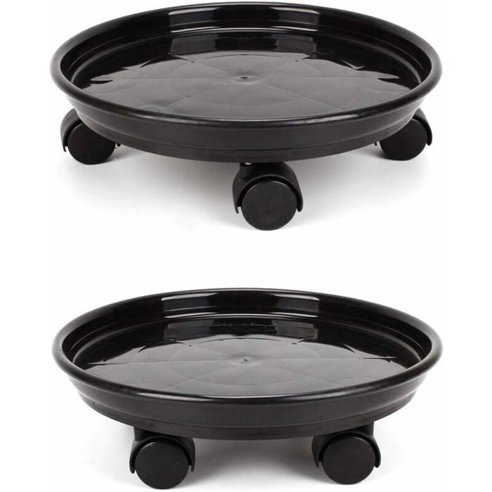 Fasomoov Lot de 3 Supports Ronds pour Pots de Fleurs Chariot avec Roulettes