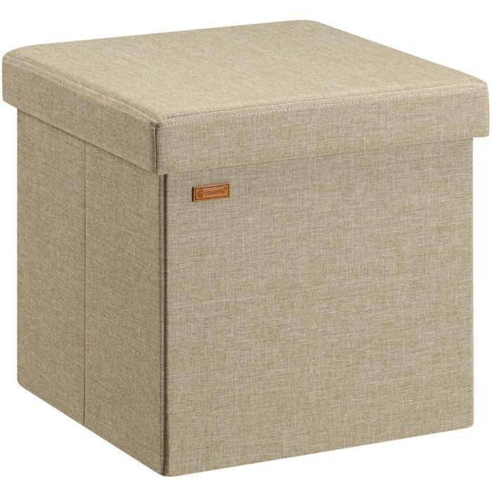 CASARIA® Tabouret cube beige avec espace de rangement Pouf 38 x 38 x 38 cm Coffre de rangement similicuir Repose-pied CASARIA® Tabouret cube beige avec espace de rangement Pouf 38 x 38 x 38 cm Coffre de rangement similicuir Repose-pied