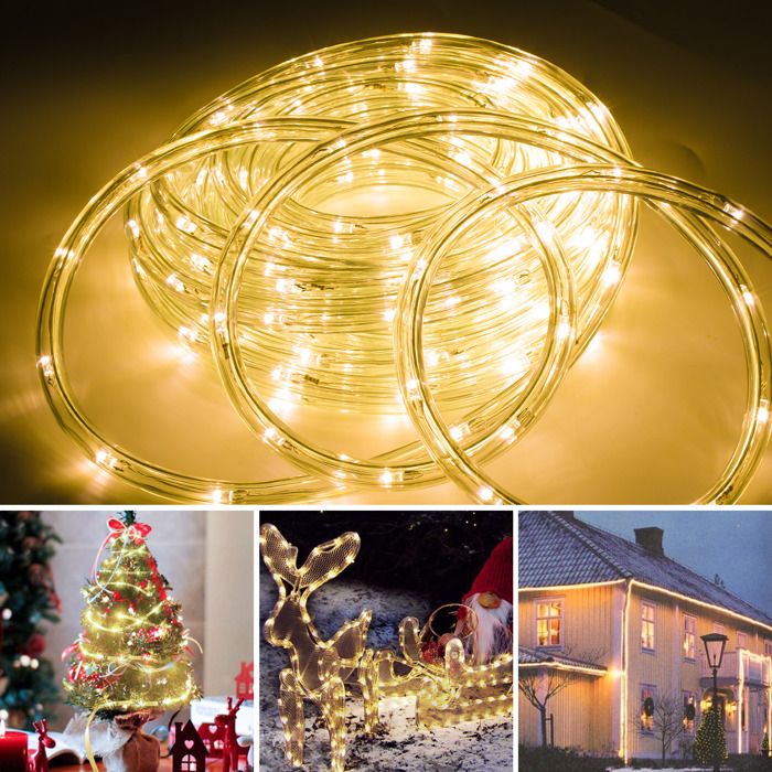 SWANEW Tube Lumineux Extérieur LED Guirlande Lumineuse Décoration Et