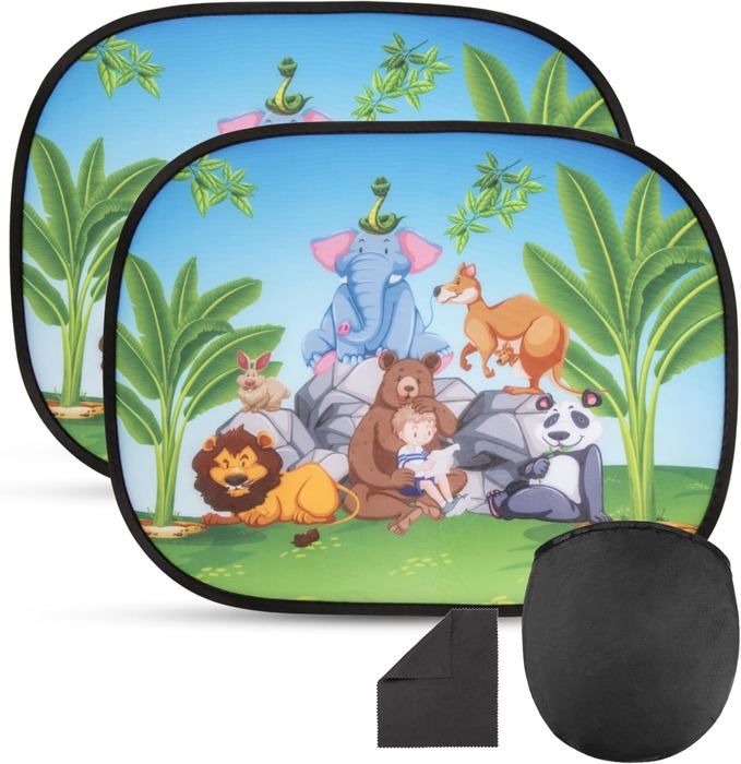 iZoeL Pare Soleil Voiture Bébé 2Pcs Pare Brise Vitres Latérales Enfant, 90 cm X 50 iZoeL Pare Soleil Voiture Bébé 2Pcs Pare Brise Vitres Latérales Enfant, 90 cm X 50