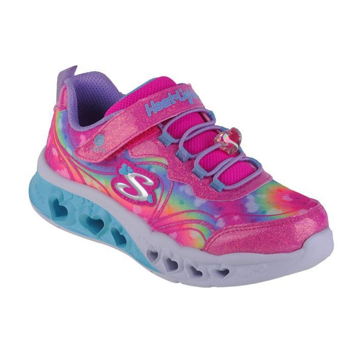 Skechers Baskets pour filles - Rose - Skechers Flutter Heart Lights-Groovy Swirl