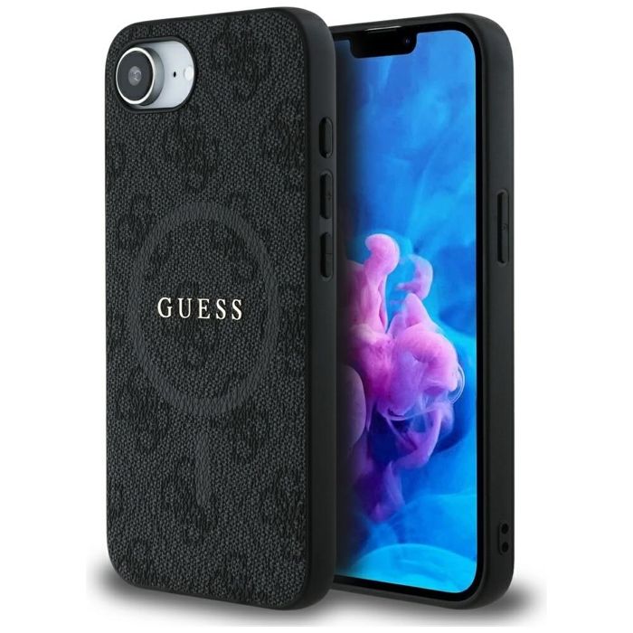 Coque pour iPhone 16e Guess 4G Ring Classic Classic Logo MagSafe GUHMPSE4G4GFRW