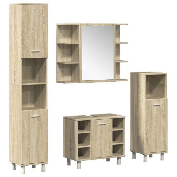 Bonne qualité - Mobilier Ensemble de meubles de salle de bain 4 pcs Salle de bain et WC - BONNIE - chêne sonoma DECO M4596919
