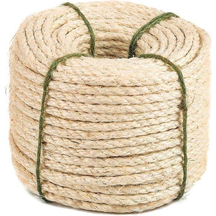 Corde de Sisal Naturel 8mm Remplacement Cordage Ancien Accessoire Idéal pour remplacer Poteaux de larbre à Chat (8mm 20m)