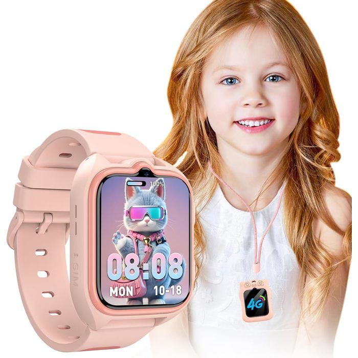 4G Montre Connectée Enfant Blackview Smartwatch avec GPS Appels SOS VidéoVoix Chat Cadeau de 4 à Filles Garçons - vue 2