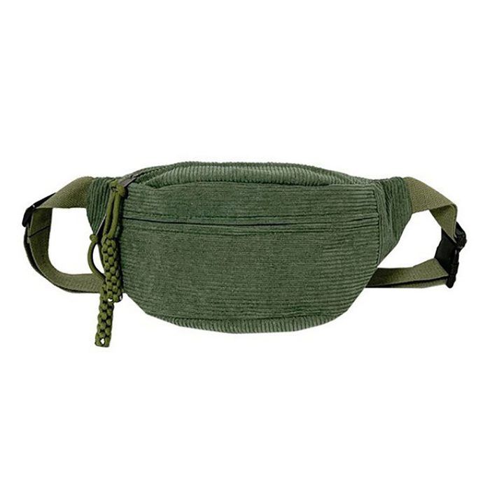 Sac banane velours côtelé - 1 pièce bandoulière cordon style sport/loisir - Convient pour hommes/femmes quotidien Étiquette
