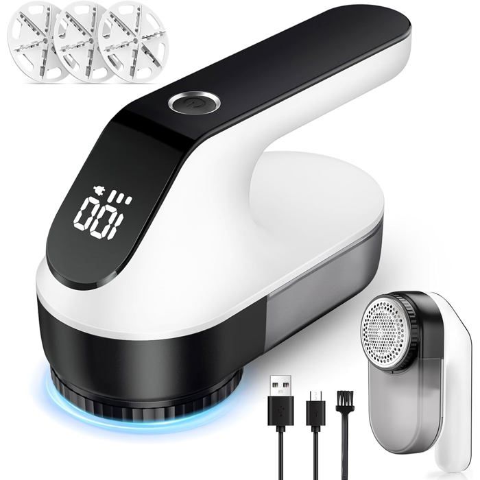 Rasoir Anti BoulocheUSB-C Rechargeable Appareil Anti Bouloche EfficaceAffichage LED Anti Peluche pour Vetement et MaisonPortable