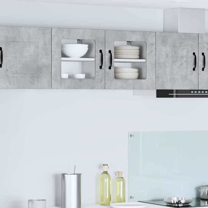 Moderne Meuble mural de cuisine - Meuble haut/Armoire suspendue 2 pcs Gris béton 40 x 31 x 40 cm@FR(979926）