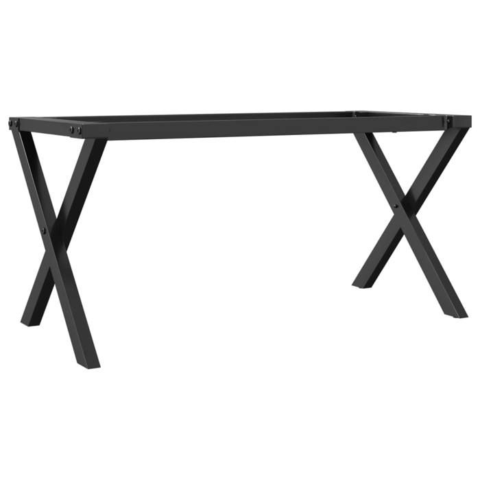 Pieds de table basse cadre en X - KALISSE - 80x40x43 cm - Acier enduit de poudre - Noir - Robuste et stable