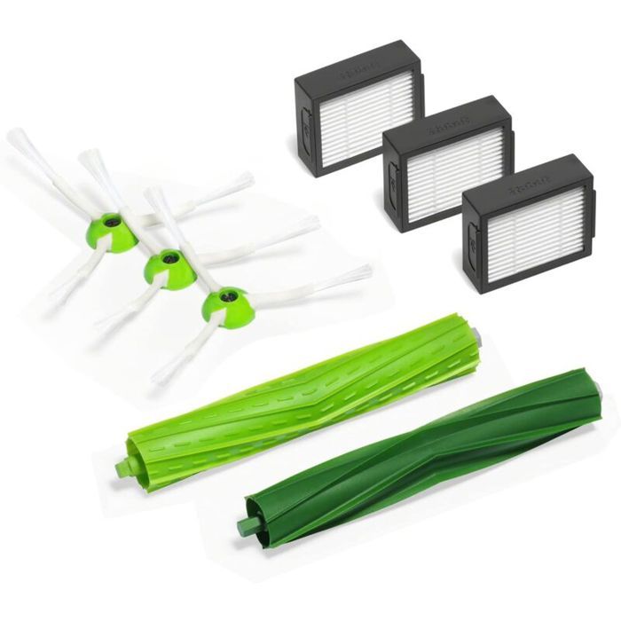 iRobot Accessoire Officiel - Kit dentretien pour Roomba de série e et i - 3 brosses latérales - 3 filtres haute efficacité - 1 pa