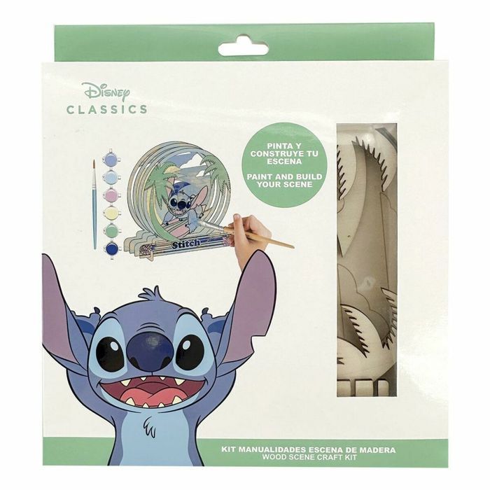 Ensemble pour activités manuelles Stitch Bois JEU DE COLORIAGE - DESSIN - POCHOIR