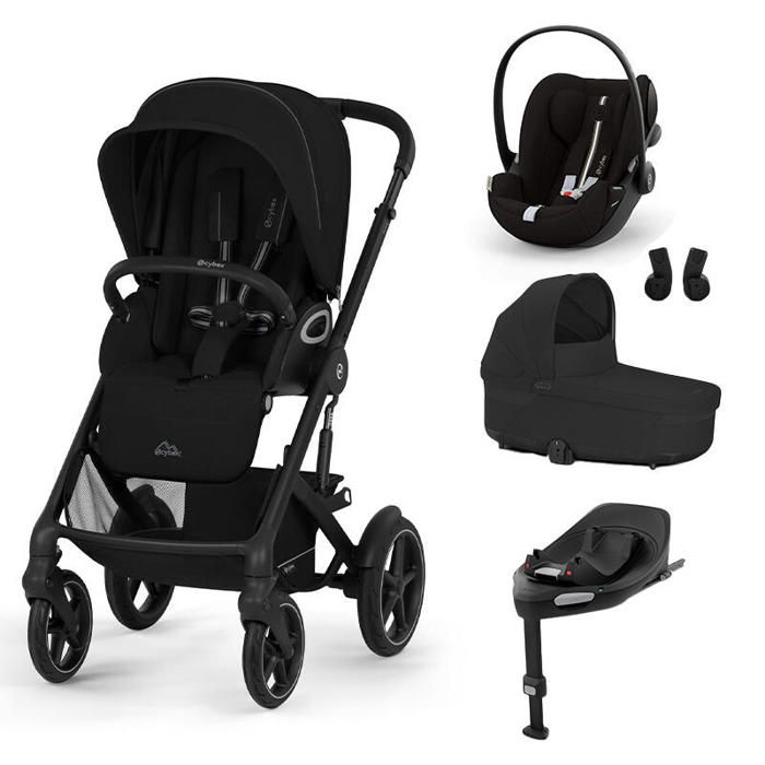 CYBEX - Poussette Trio Talos S Lux + Siège auto Cloud G3 Plus + Nacelle S Lux + Base G3 Set M Moon Black