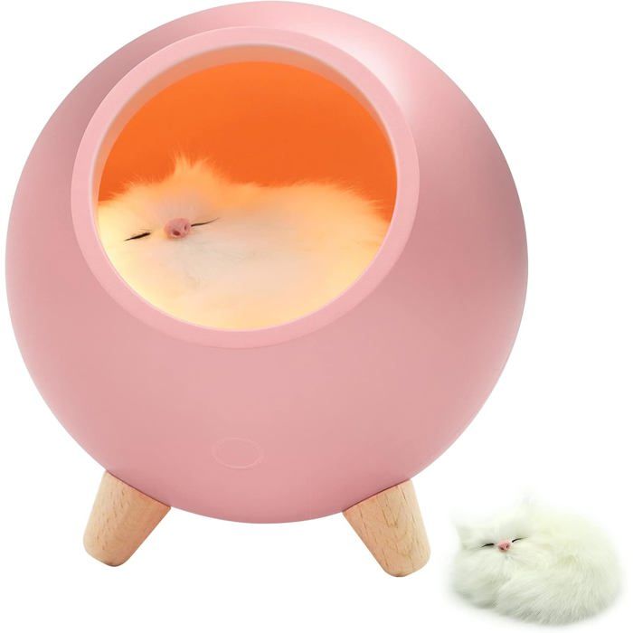 Décoration Chambre Femme Lampe Chat Nuit Cadeau Amoureuse Chats Maison Rose pour Fille Femme Maman Ado