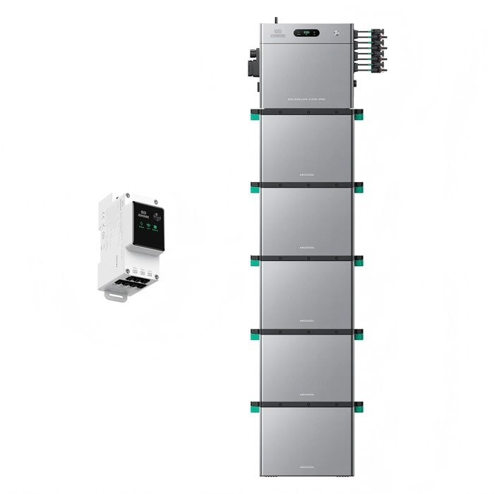 Zendure SolarFlow 2400 Pro - Batterie Solaire 2400W 24-168kWh avec Compteur intelligent 3CT avec 5xAB3000L (14.40 kWh)