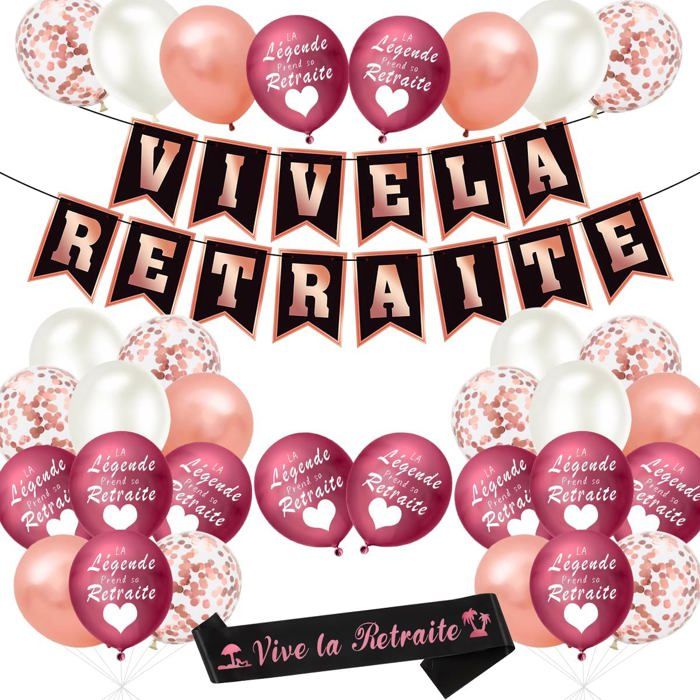 Kit Décoration Retraite avec Banderole et Ballons - Cadeau Idéal Femme Homme