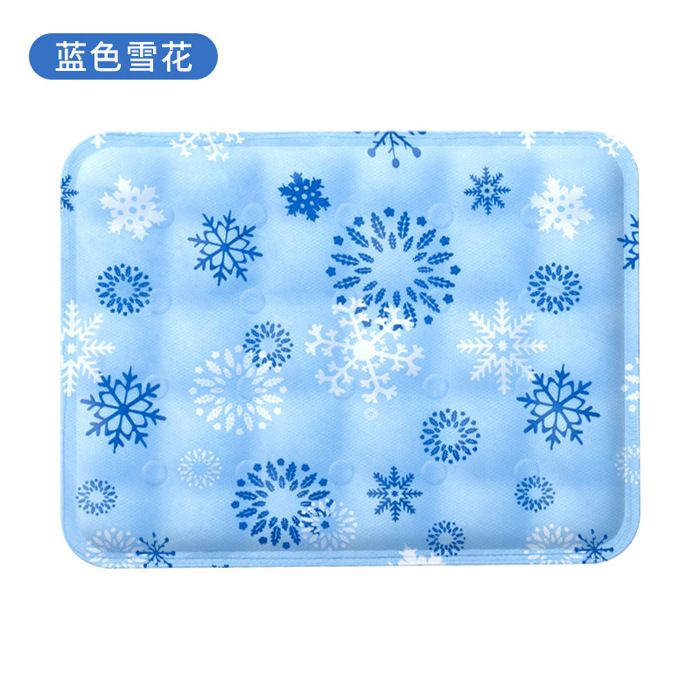 Tapis rafraîchissant pour chien - Phoesky - 50x60 cm - Flocon de neige bleu - Écologique - Polyester + PVC + gel doux