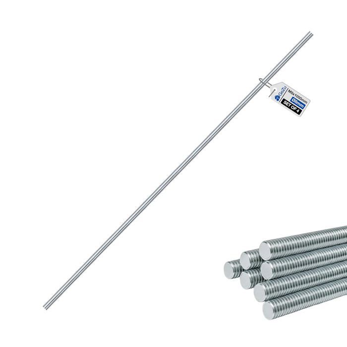 Uxcell Lot De 4 Tiges Filetées M8 X 200 Mm – Inox 304, Pas à Droite, Pleinement Filetées, Pour Bricolage