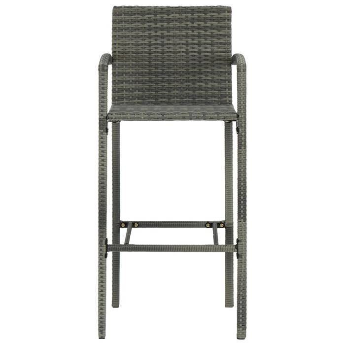 Gris Siège de jardin - Tabourets de bar - (4 pcs) - gris résine tressée C907