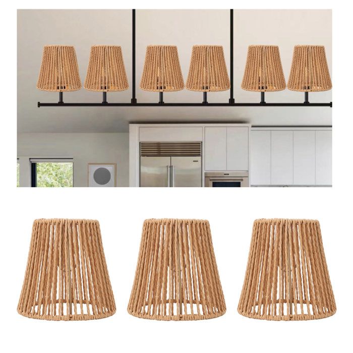 3pcs Abat-jour tissés – Nosheir – Ø9/14cm – Style rétro – pour lustres lampadaires coiffeuses