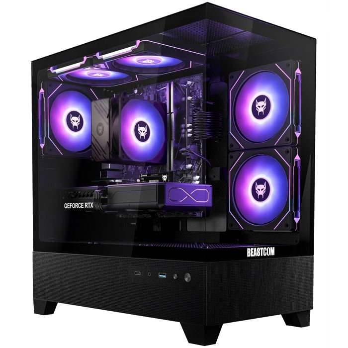 Beastcom Q5 Pro Gaming PC Gamer Intel Core i9-12900F NVIDIA RTX 5070 NVMe Win11 - vue 2