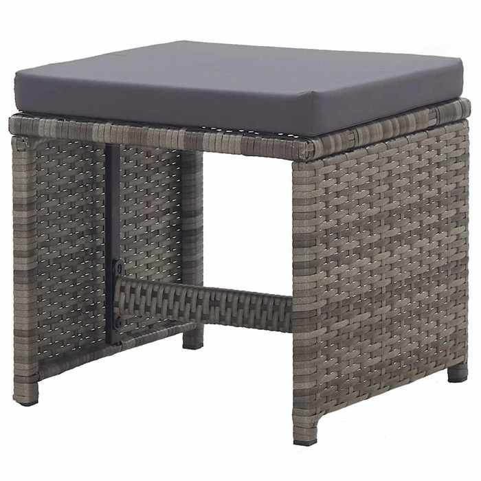 Magnifique Tabourets de jardin - 2 pcs - coussins Résine tressée Anthracite - design polyvalent - pour maison - Anthracite 6.8 kg 20