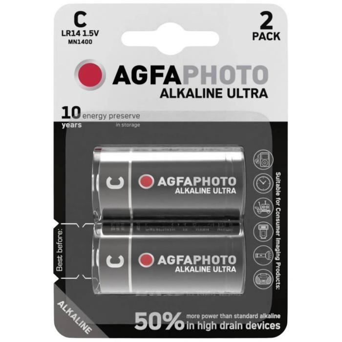 AgfaPhoto Ultra LR14 Pile LR14 (C) alcaline(s) 1.5 V 2 pc(s) - 4250175851839