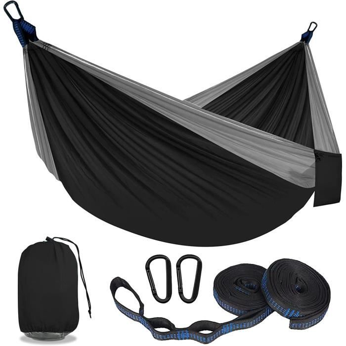 Hamac d'extérieur en coton portable pour jardin et camping - Bleu