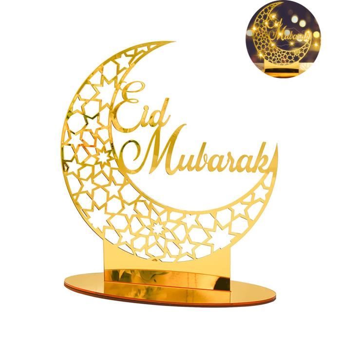 Décorations Eid Mubarak Ramadan Ornements Creux De Lune Doré avec
