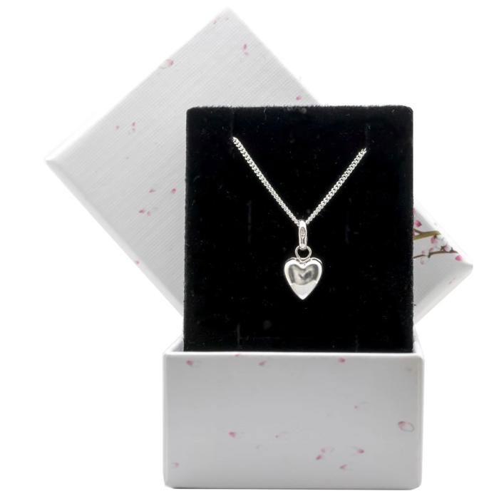 Collier Coeur En Argent 925 Avec Chaîne - Longueur 46 Cm - Pendentif 1,5 Cm - Neuf Sans Emballage