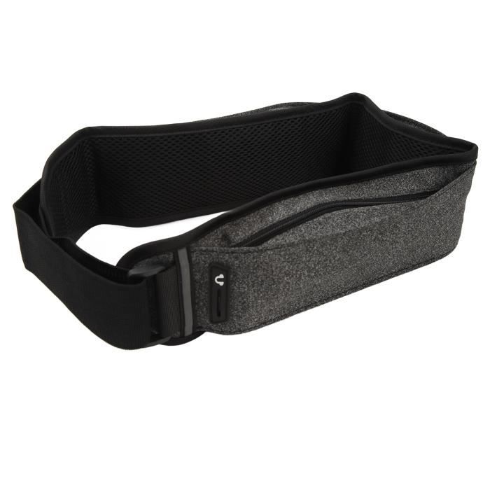 Ceinture De Course Cleminsta – étanche, 3 Poches, Bandes Réfléchissantes, Trou écouteurs, Gris/noir