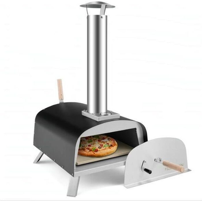 GYMAX Four à Pizza Extérieur Portable avec Pelle à Pizza