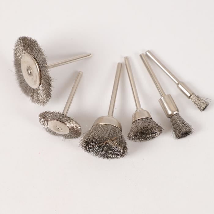 Brosse,Brosse métallique pour meuleuse rotative Dremel,fil d'acier,brosse  en laiton,pour éliminer la rouille,brosse [A909282851]