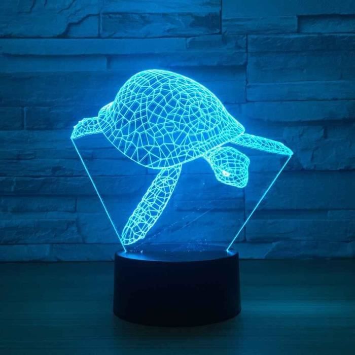 3D Tortue LED Lampe Art Déco Lampe Lumières LED Décoration Lampes Contrôle à Distance 7/16 Couleurs Change Veilleuse USB Powered Enfants Cadeau Anniversaire Noël Cadeaux