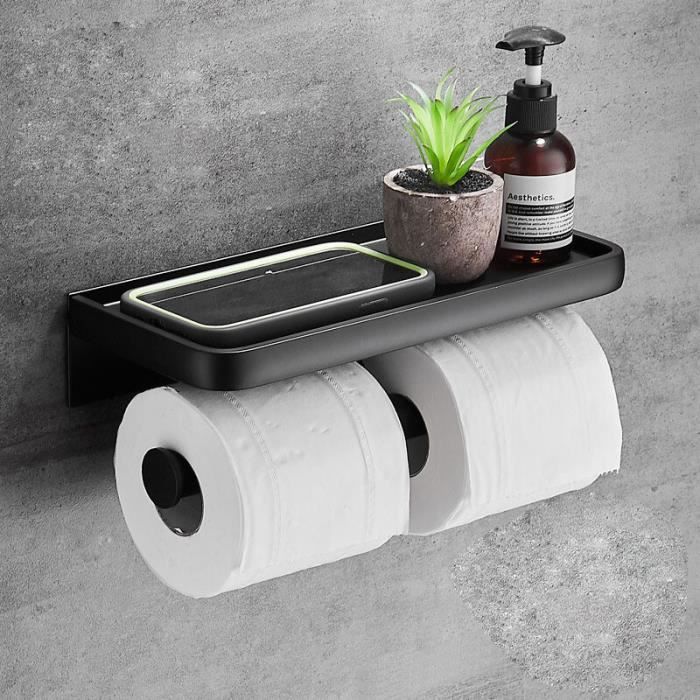 Boîte à mouchoirs en acier inoxydable, porte-papier hygiénique, support de  rangement sans poinçon, porte-rouleau de papier toilette