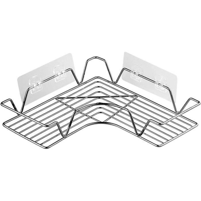 Étagère D'Angle De Douche 2 Pièces Sans Perçage,Étagère De Douche En