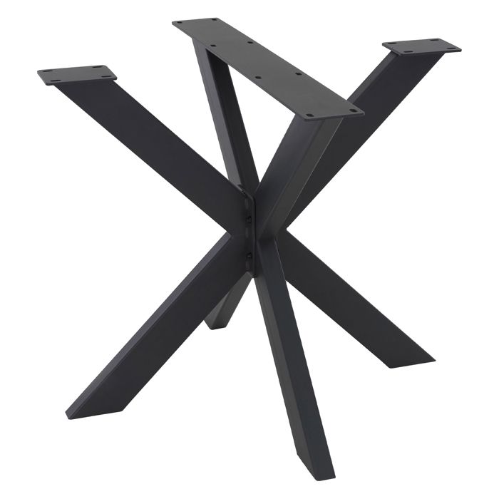 ML-Design Pied de Table Spider 85x71x85 cm Structure en Croix Noir en Métal Revêtement en Poudre 150 kg Design Industriel