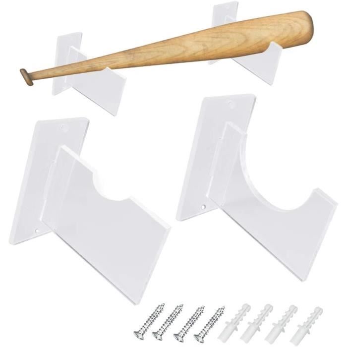 Acrylic Baseball Bat Rack Display Shelf Holder, Clear Wall Mount Bat