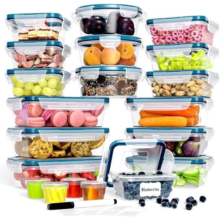 Boîtes Repas En Verre Borosilicate Avec Couvercle | Micro-ondes, Congélateur, Four | Sans BPA | 370 Ml + 1040 Ml