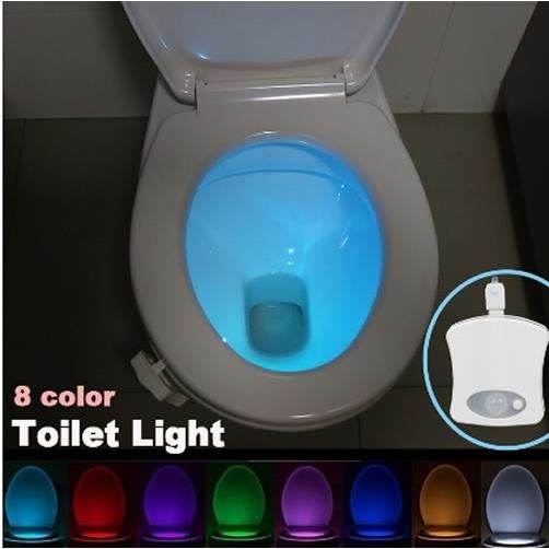 Lumière de nuit de salle de bains de lumière de toilette de LED de capteur  de mouvement humain de 8 couleurs